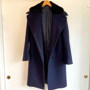 Acne Studios Wool Pea Coat With Shearling Collar